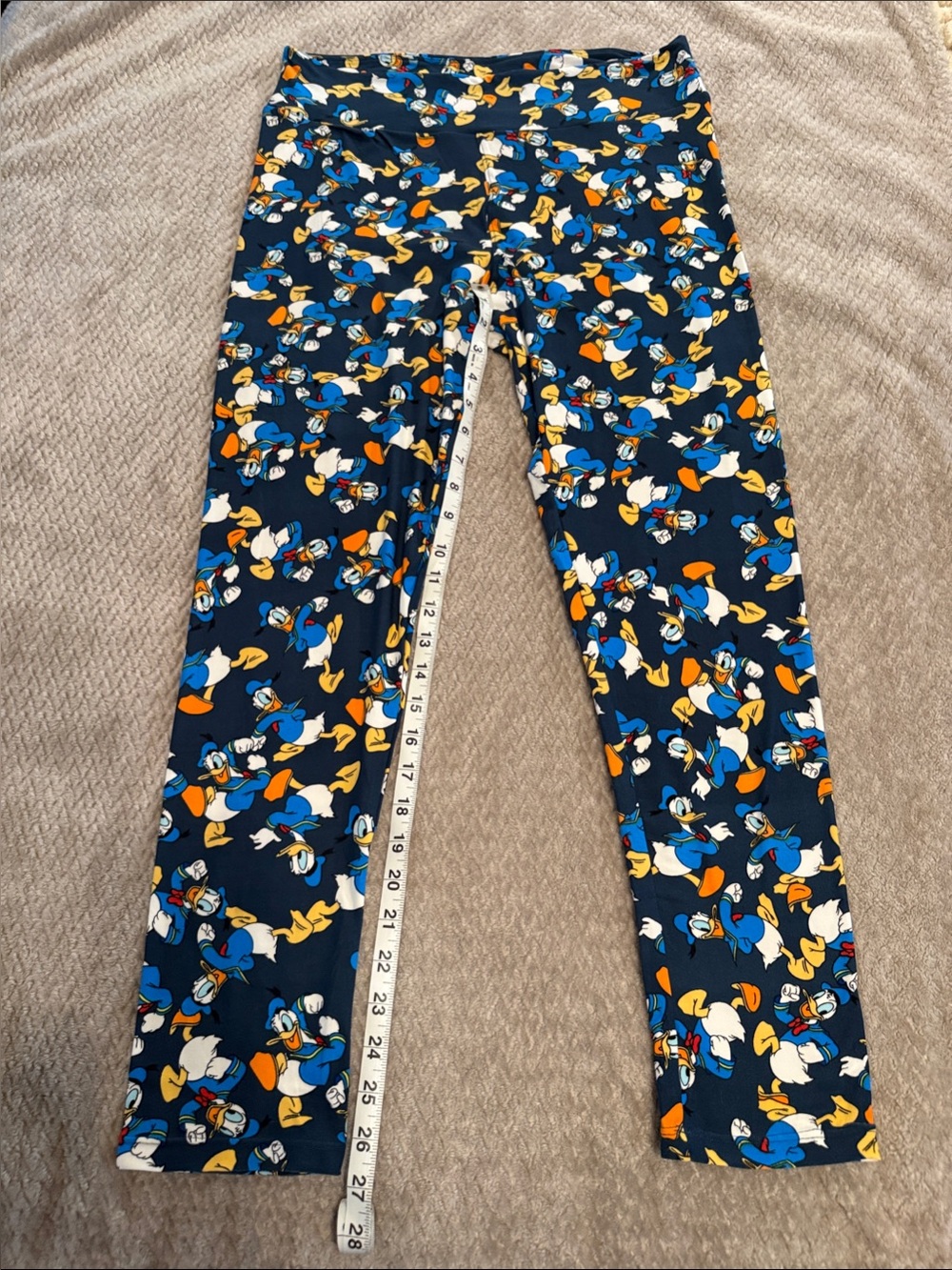LuLaRoe Navy Donald Duck Print Leggings - TC Sz 12-18